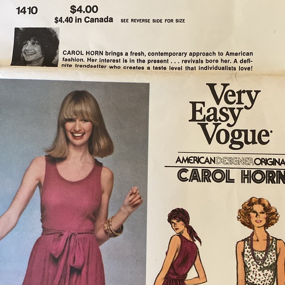 VTG ‘70s Vogue Carol Horn UNCUT Pattern - Picture 5 of 8